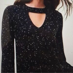 LOFT Black Speckled Sweater S